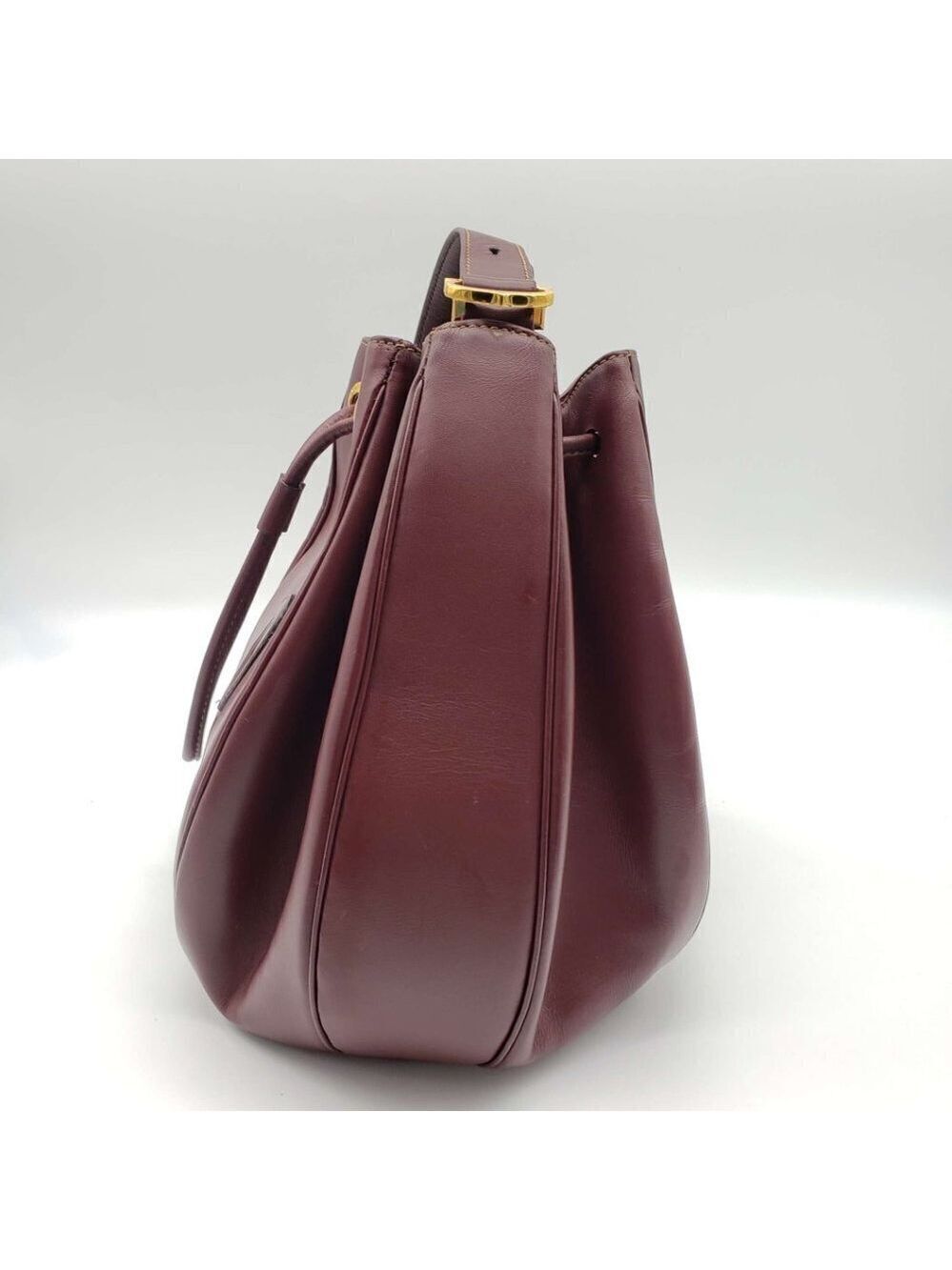 100% Authentic Must De Cartier Bordeaux Leather Shoulder Bag - Picture 6 of 16